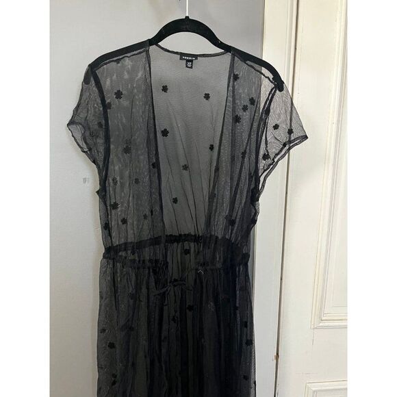 Torrid size 1 2 black lace robe or swim bathing suit cover up - Picture 2 of 5